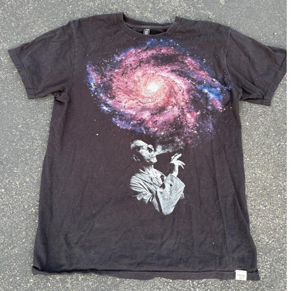 Galaxy Graphic T Shirt Mens‎ Medium Cosmic Space Art Streetwear Black
